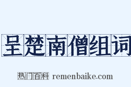呈楚南僧组词是什么意思的图片